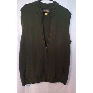 Cabela's Men's Full-Zip Sweater Vest–Size Large (Olive Green)